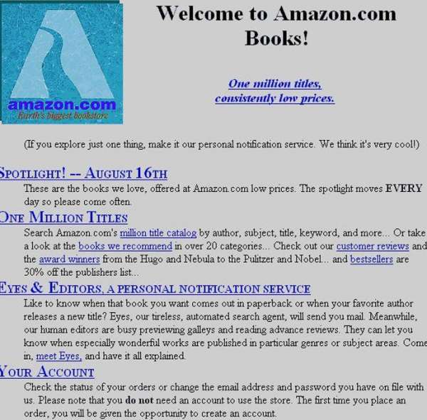 Amazon a été créé en tant que librairie en ligne