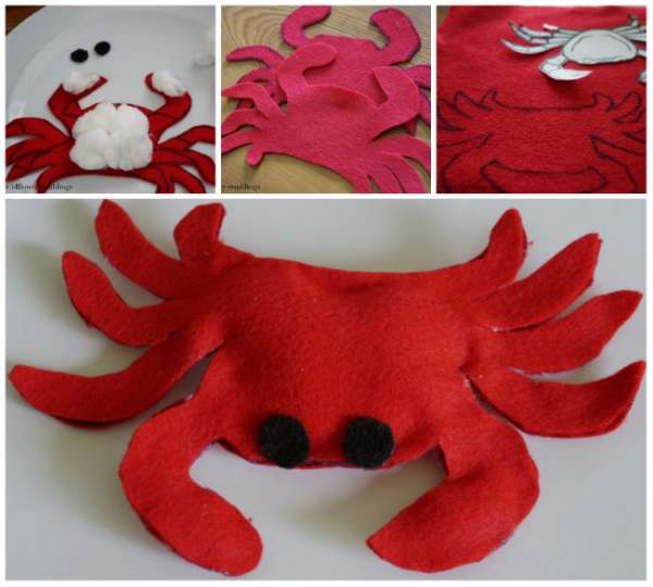 Crabe doudou en feutrine