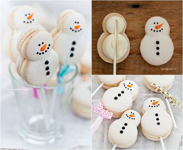 Macarons bonhomme de neige