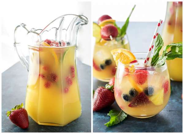 Punch ananas, citron et fruits rouges