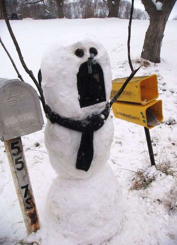 La boîte aux lettres bonhomme de neige