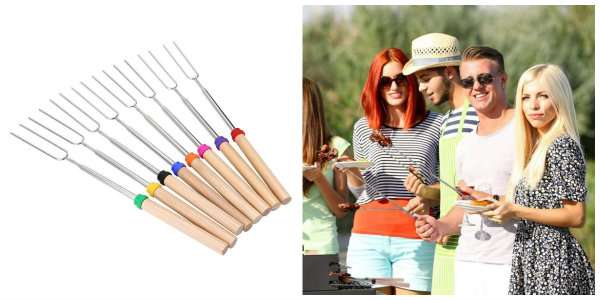 Des brochettes stylées pour faire des grillades sur votre feu de camp