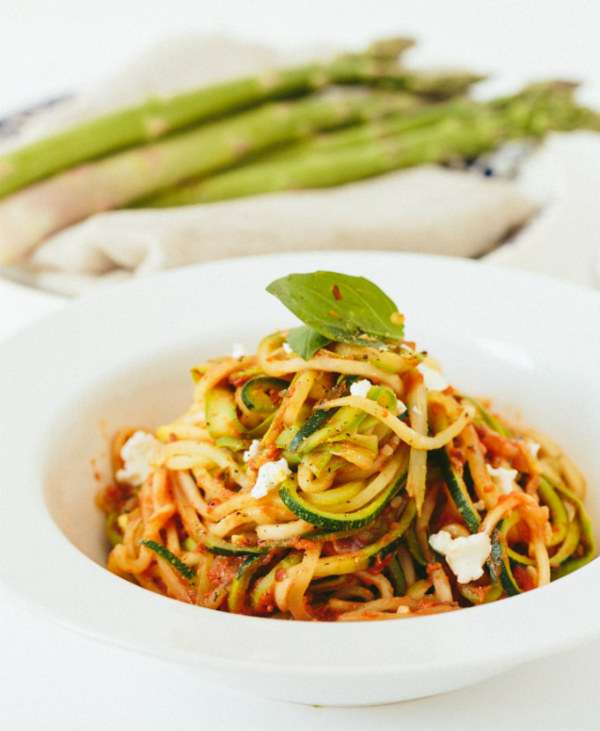 Les lamelles de courgettes remplacent les pâtes tagliatelles