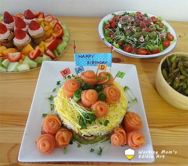 Gâteau d'anniversaire sushi