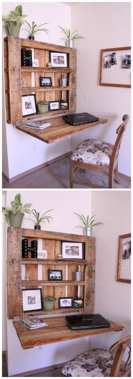 Bureau en palette peu encombrant