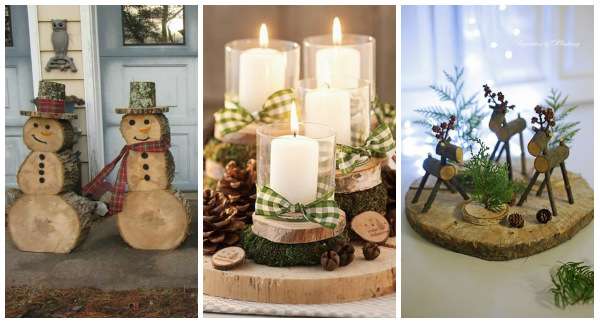 Déco de Noël : 17 Idées DIY avec des Rondins de Bois