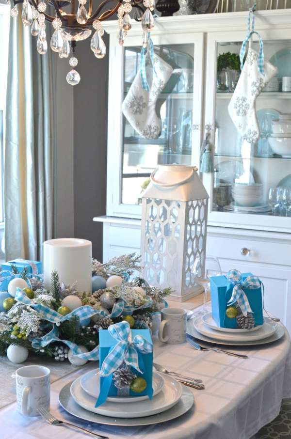 Une adorable décoration bleue et blanche