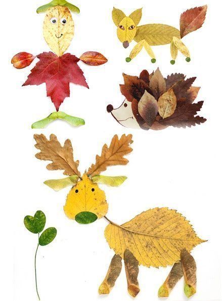 collages avec les feuilles d’automne