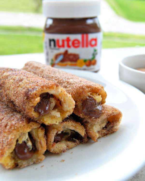 Rouleaux de pain perdu au Nutella