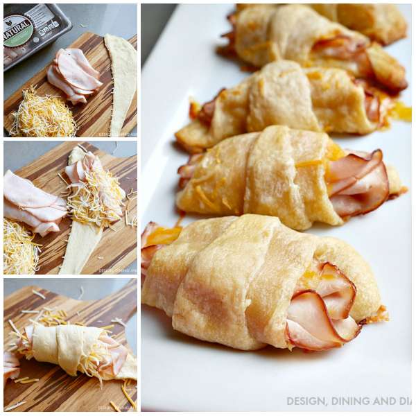 Mini croissants jambon fromage