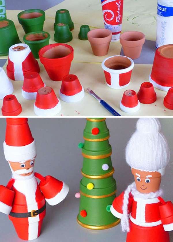 Personnages de Noël et mini sapin pour la décoration de Noël