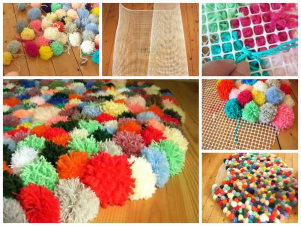 Tapis tout en pompons