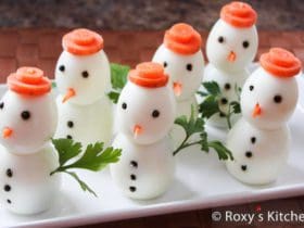 Bonhomme de neige avec des œufs durs