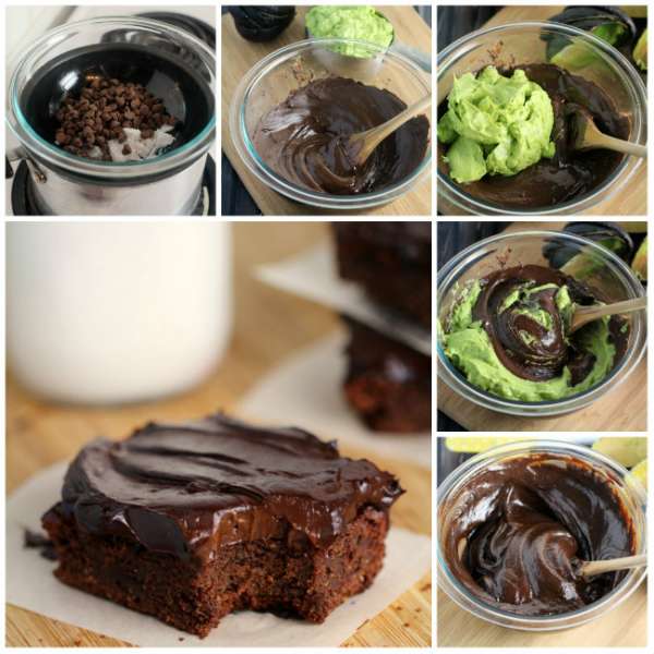 Brownies au chocolat avec glaçage à l'avocat