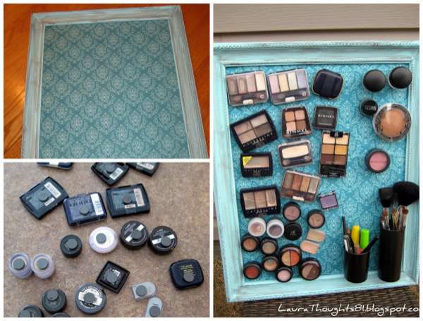 Un tableau magnétique pour ranger le maquillage