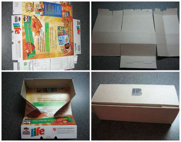 Utilisez une boite de céréales pour réaliser une boite à cadeau