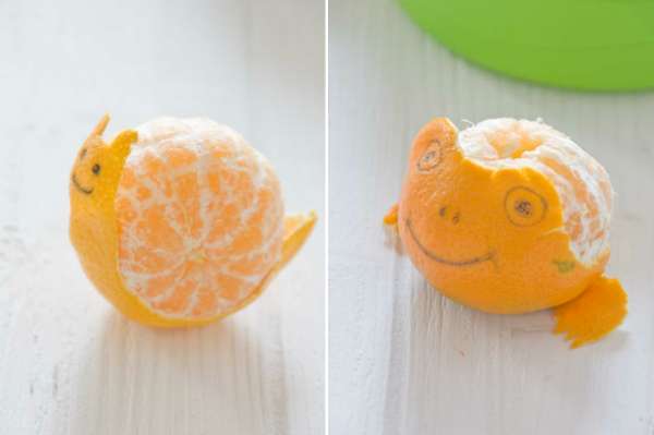 Des animaux rigolos avec des mandarines
