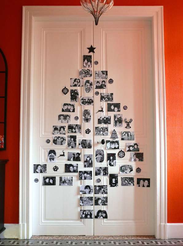 Un sapin pêle-mêle de noël plein de beaux souvenirs