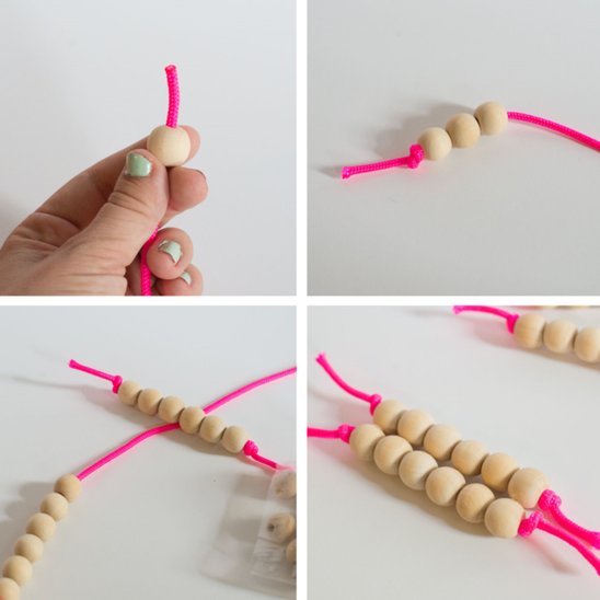 Sous-verres avec des perles en bois