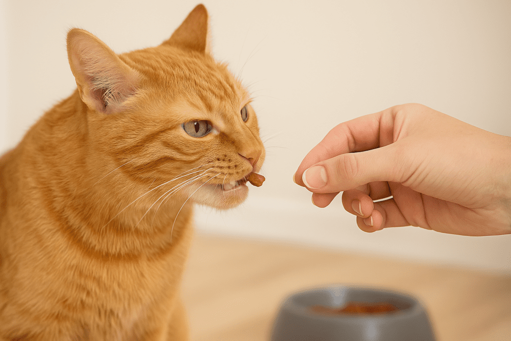 Donner des friandises à son chat