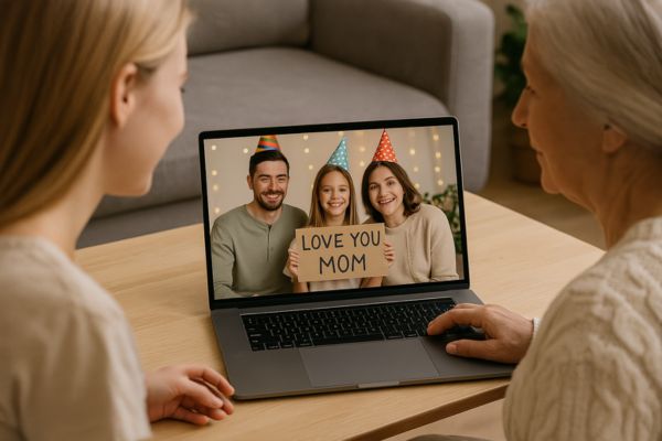 Fête en famille à distance