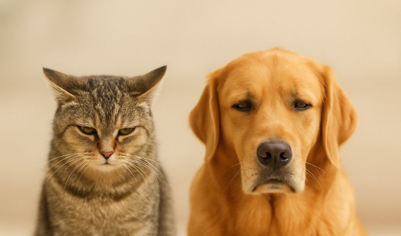 chat et chien tristes