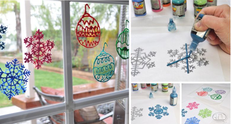 puffy paint fenetre decorations