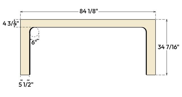 Schéma de construction de l'arche décorative.