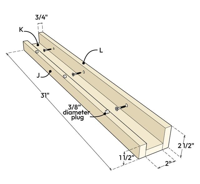 Schéma de construction des petites étagères murales.