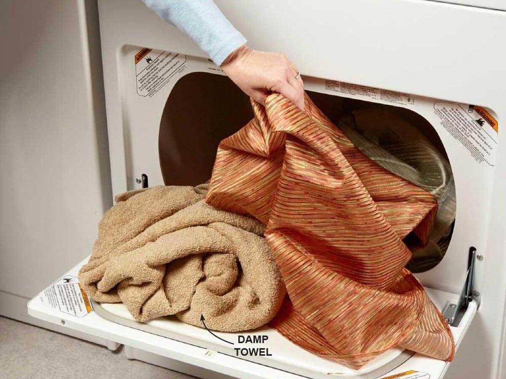 Une couette dans un sèche-linge.